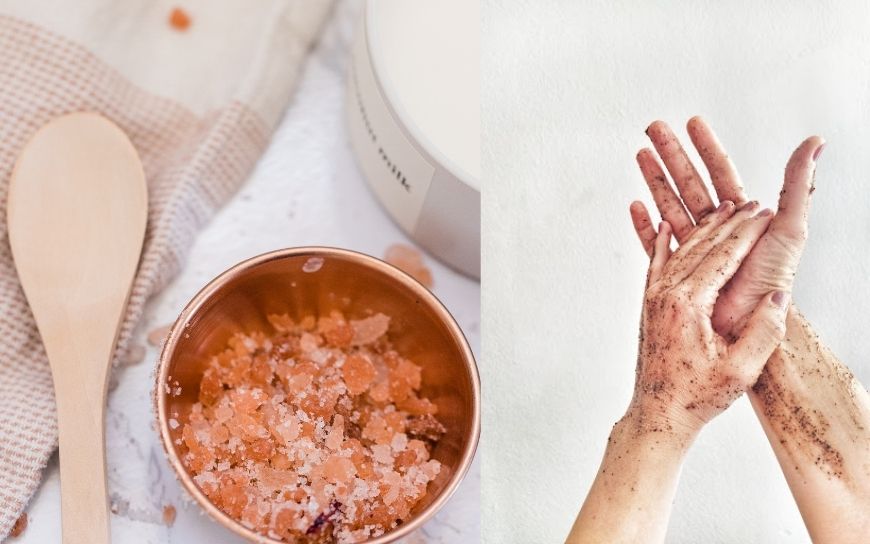A scrub and two hands