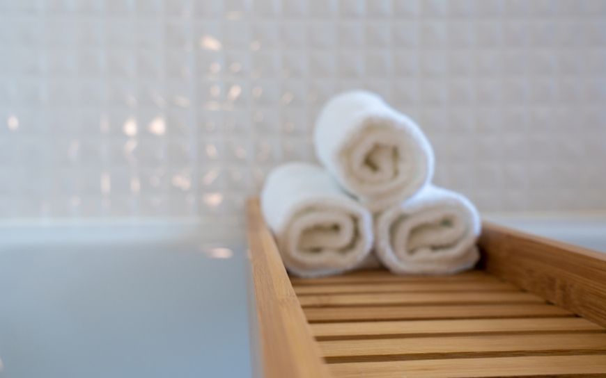 Face steaming using a towel Towels in a bathroom