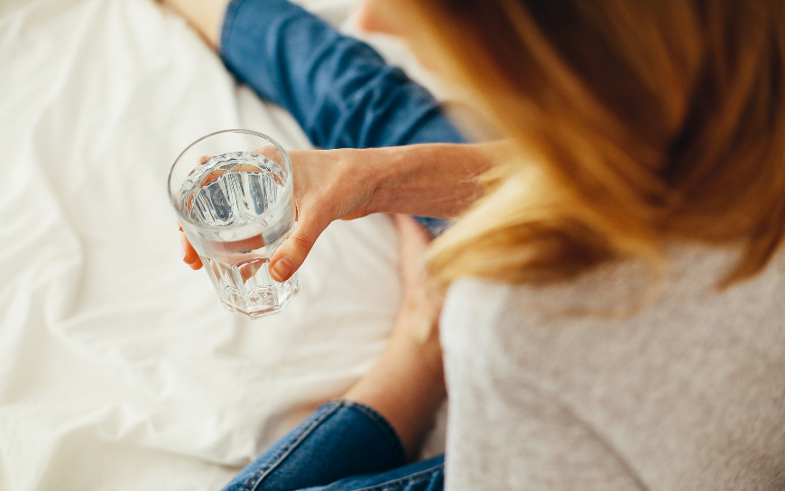 Hydrate your skin Woman drinking water