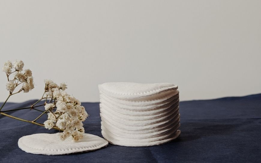 Cotton pads on a table